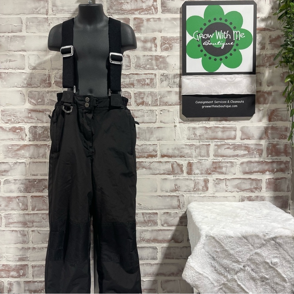 Weatherproof 32° Black Suspender snow pants bib youth 7/8